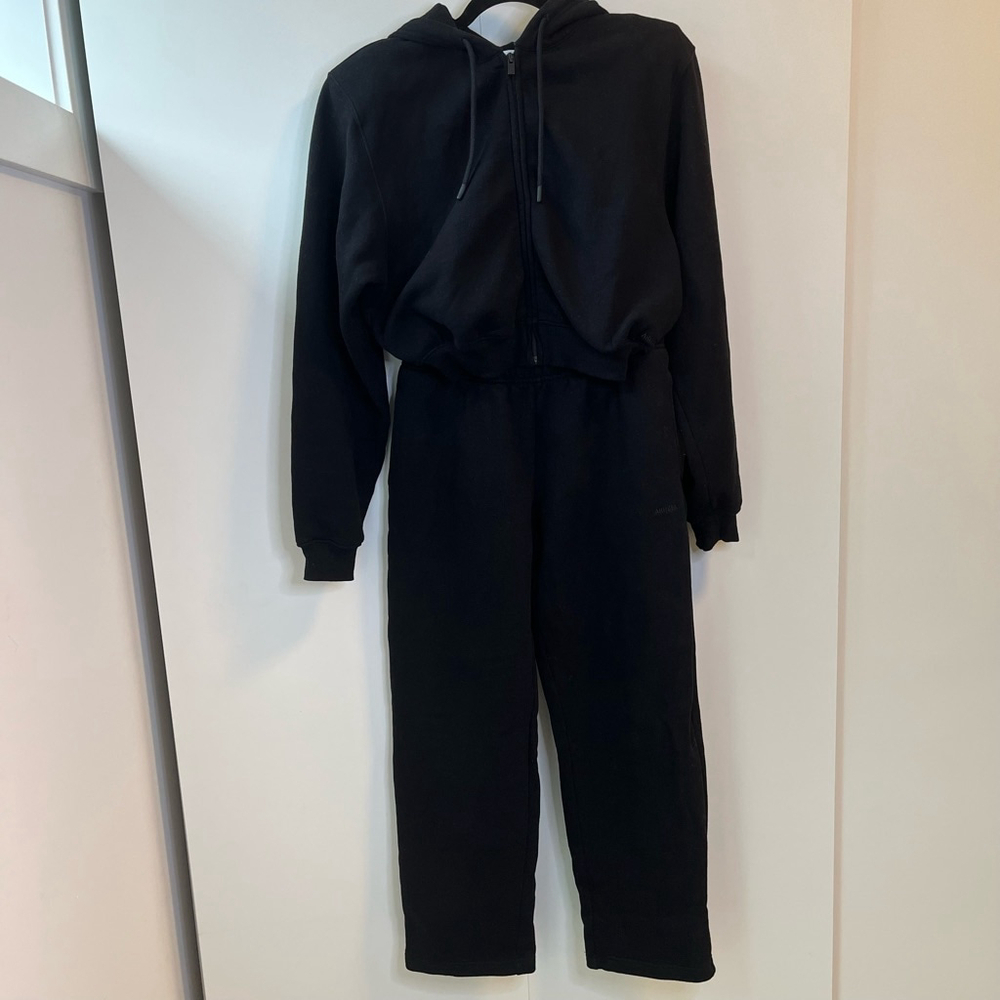 Aritzia Sweatfleece Cozy Fleece Sweatpants Boyfriend Fit Straight Leg Black XS - Picture 14 of 17